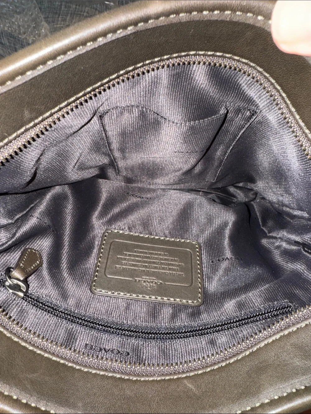 Coach Bag Messenger Dark Olive Green Leather Crossbody Bag